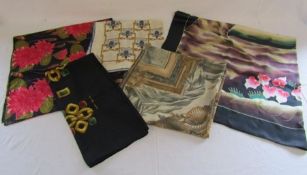 5 silk scarves included Pure Thai Silk, FPS, Laurel and Servire Populo etc