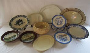 Collection of meat plates including Brown Westhead Moore & co, Royal Staffordshire, Rothesay,