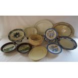 Collection of meat plates including Brown Westhead Moore & co, Royal Staffordshire, Rothesay,