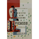 Pablo Picasso lithographic print 'Suite de 180 Dessins' 'Comedie Humaine' approx. 50.5cm x 43.5cm