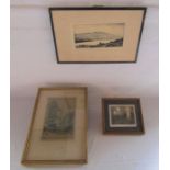 Framed etching depicting "Loch Lochy" by R. F. King, framed limited edition print of candles