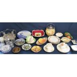 Selection of mixed ceramics including Bosson wall plaque, hand painted Royal Winton dish (