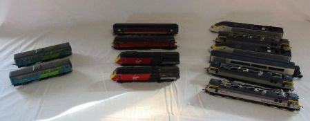 Selection of 00 gauge Hornby trains, including Virgin, Rail Freight Distribution and Northern Spirit