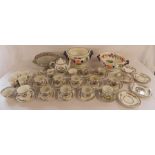 3 tureens missing lids, Royal Grafton and Maddock Indian Tree tea sets