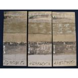 Set of 3 abstract oils on board - unknown artist, each 21.5cm x 50.5cm