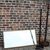 2 standard lamps & large mirror 123cm by 61cm