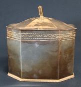 Dryad Lester Arts & Crafts white metal tea caddy 13.5cm wide, 15.5cm high