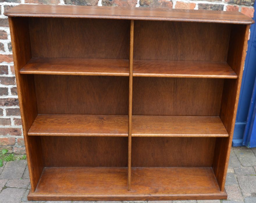 Oak hand made book case, L130 x D32 x H118cm