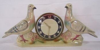 Jema Holland 427 double lustre pigeon mantel clock