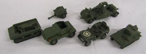 Dinky Toys Meccano army vehicles including Jeep and scout car