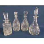 4 glass decanters