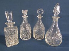 4 glass decanters