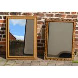 2 gilt framed wall mirrors, largest 89cm x 63cm