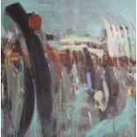 Large oil on canvas "Untitled" by Sarah Webb (b1964 Cleethorpes artist, now internationally
