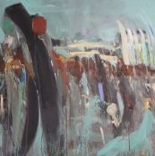 Large oil on canvas "Untitled" by Sarah Webb (b1964 Cleethorpes artist, now internationally