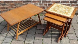 Retro coffee table & tile topped nest of tables