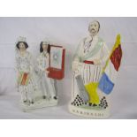 Garibaldi Staffordshire flat back and another depicting male and female musicians