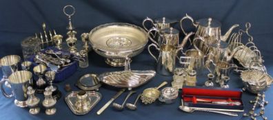 Victoria Hotel Cleethorpes 7 piece silver plated tea service & quantity of various silver plate