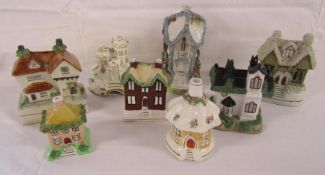 Collection of miniature flat backs, pastille burners and money boxes