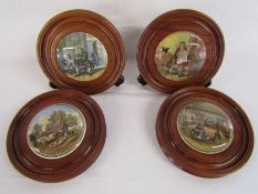 4 mounted pot lids to include The Residence of Anne Hathaway, The Room in Which Shakespeare Was