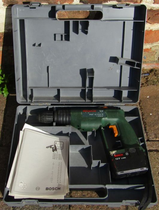 2 Bosch cordless drills, including Bosch EasyCut 12 with AL 1115 CV battery charger and Bosch PSB 12 - Image 3 of 3