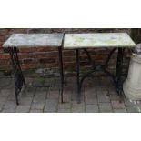2 treadle sewing machine garden tables