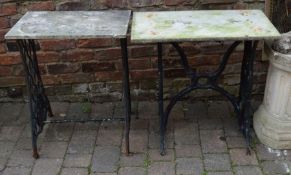 2 treadle sewing machine garden tables