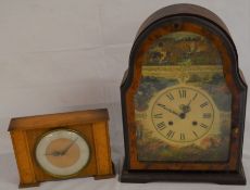 Modern mantel clock & a small Art Deco clock