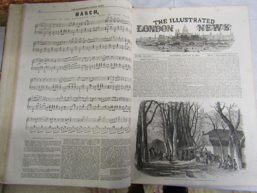 The Illustrated London News vol.18-20-26 and 40(xl) incomplete (pages missing) and a cash book 1956 - Image 6 of 7