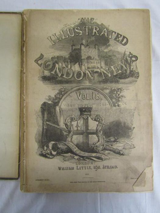 The Illustrated London News vol.18-20-26 and 40(xl) incomplete (pages missing) and a cash book 1956 - Image 2 of 7