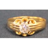 **LOT WITHDRAWN** 18ct gold ring set with approx. 0.55ct diamond solitaire - ring size R - total