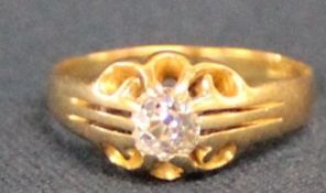 **LOT WITHDRAWN** 18ct gold ring set with approx. 0.55ct diamond solitaire - ring size R - total