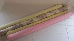 4 rolls of material, including toile de jouy, largest width- 144.5cm