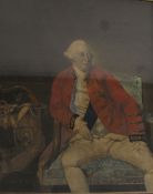 Gilt framed hand coloured 19th century print depicting George III after Zoffany - Robert Sayer