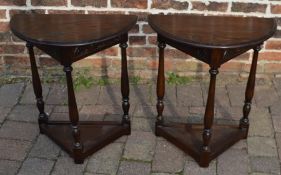 Pair of Jaycee demi-lune tables, W60cm