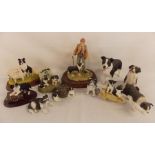 Leonardo Collection Border Collie figurines including Border Collie with lamb and sheep dog trials
