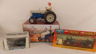 Ertl Foxfire farm collectors tractor by Lowell Davis with figure, Ford Cl-9000 flatbed with tractors