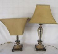 Pair of smoked glass table lamps