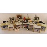 Collection of boxed Leonardo collection Border Collie figures including farmyard friends and