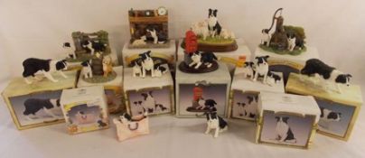 Collection of boxed Leonardo collection Border Collie figures including farmyard friends and