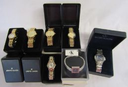 Cased watches to include Pierre Cardin, Calvin Klein and a Claude Valentini Sports 900 Gents watch