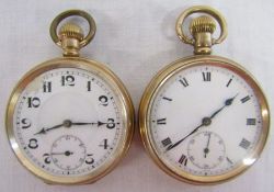 A Reymond 21 jewels pocket watch guaranteed 10 years dia. approx. 5cm and 7 jewel pocket watch in