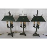 3 table lamps with pheasant finial