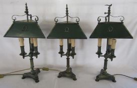 3 table lamps with pheasant finial