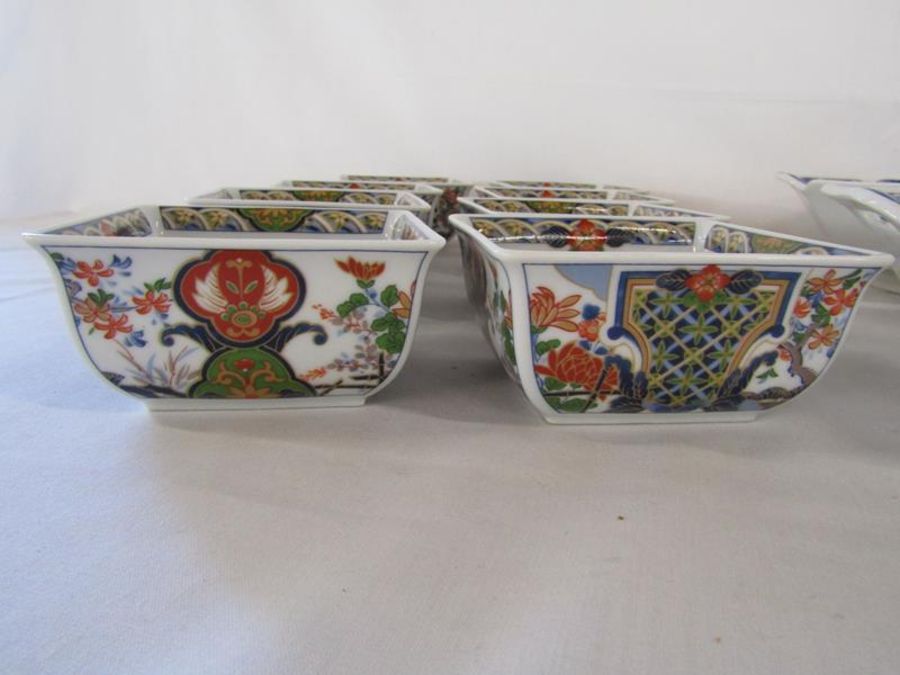 Oriental dinner ware including serving dishes, lazy Susan, chop sticks and bowls - Image 2 of 8