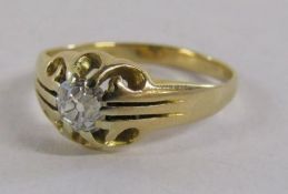 18ct gold diamond set gypsy ring - ring size Q/R approx. 0.55ct - total weight 4.3g