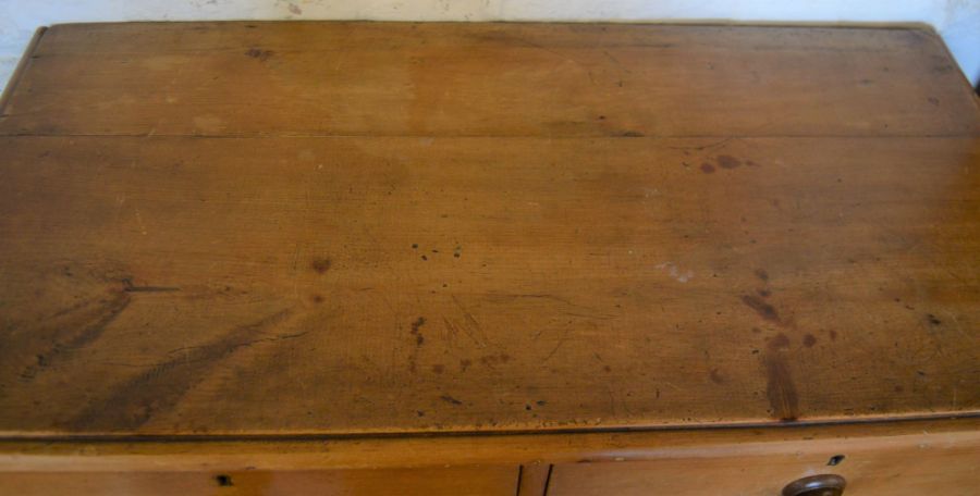 Victorian pine chest of drawers L 94cm D 46cm Ht 90cm - Image 2 of 2
