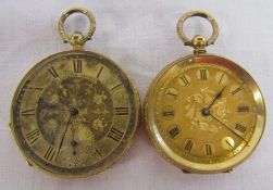 C.Lannier Geneve open faced pocket watch missing crystal marked k18 diam. approx. 4.1cm  weight 38.