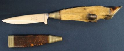 German hoof handle hunting knife marked A.W. Jr Solingen