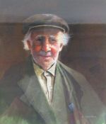 L Rushton print depicting an elderly gentleman - approx. 60.5cm x 56cm includes frame